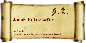 Janek Krisztofer névjegykártya